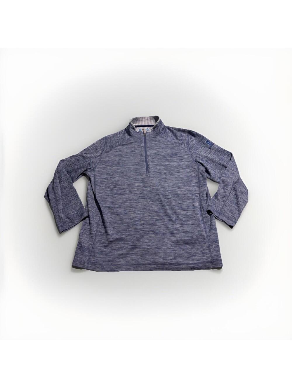 IBKUL Blue Quarter Zip Long Sleeve Sun Shirt Jacket UPF 50 Sweat Wicking